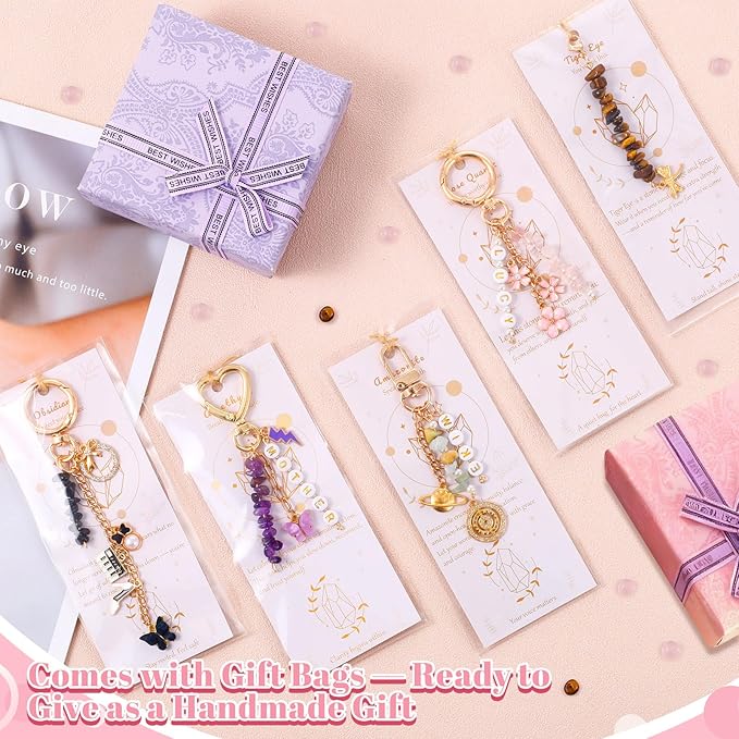 TOHONGADON 907 Pcs Lip Gloss Charms, Keychain Making Kit, Bag Charm Kit with 5 Kinds of Crystal Stones, 343 Charms, 24 Keychain Clips, Key Ring Jewelry Plier, Extender Chain for DIY Crafting