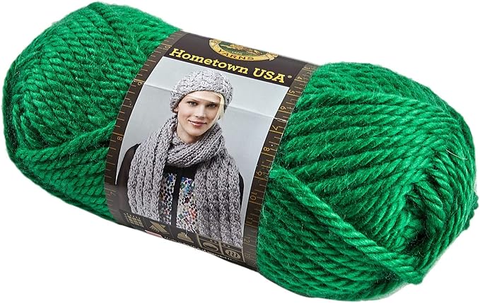 Lion Brand Hometown Yarn - Bulky Yarn for Knitting and Crocheting, 5-Pack, Green Bay