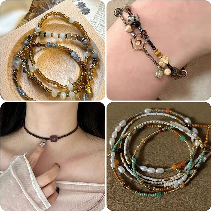 8/0 Glass Seed Beads About 7200pcs 24 Colors 3mm Loose Seed Beads Kit Bracelet Making with 24-Grid Plastic Storage Box for Jewelry Making