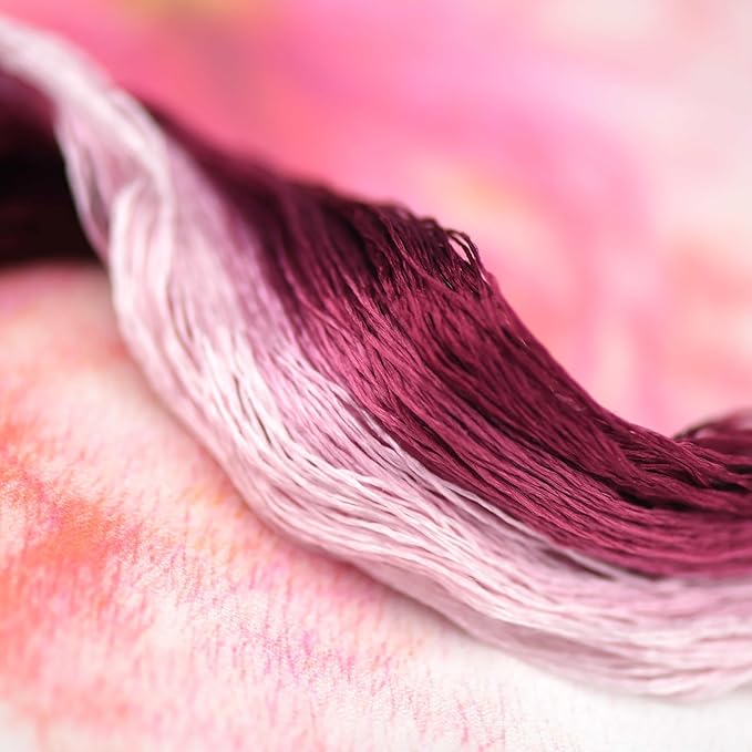 Natural 100% Silk Thread, Handmade Embroidery Thread Silk Floss 8 Colors 110m Each (80)