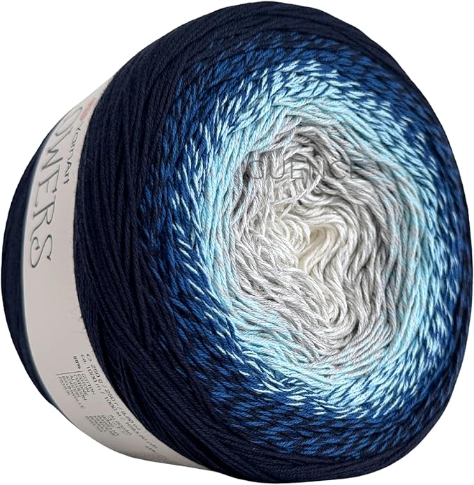 Yarn Art YarnArt Flowers Yarn 55% Cotton 45% Acrylic 250gr 1094yds Multicolor Cotton Yarn Rainbow Crochet Yarn Spring Summer - 1 Fine Sport Skein (261)