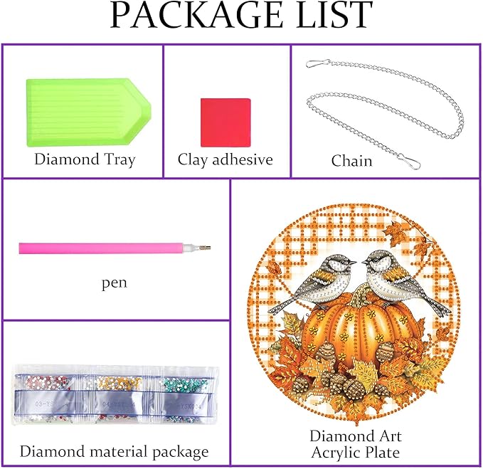 Pavemlo Hanging Diamond Art Kits for Adults Halloween Bird – 8x8 Inch Double-Sided Acrylic Board DIY Crystal Diamond Suncatcher Pendant, Sparkling Home Wall or Window Decoration Handmade Gift
