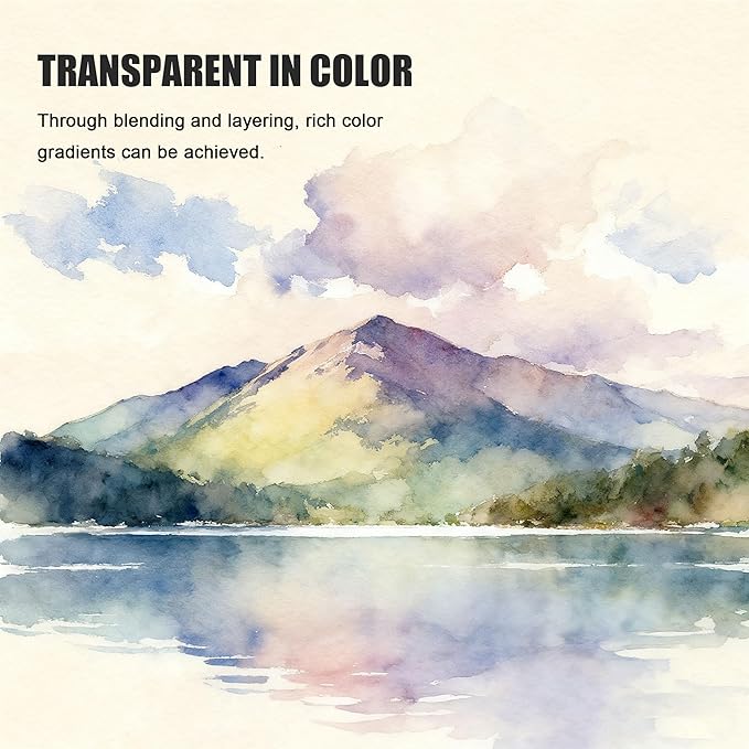 24 Colors Large Block Watercolor Paint Set for Watercolors Workbook, Portable Water Colors Paint Kit with 2 Paintbrushes 1 Waterbrush, for Painting Beginners & Professional Amateur Hobbyists(12Classic +8 Metallic +4 Fluorescent )