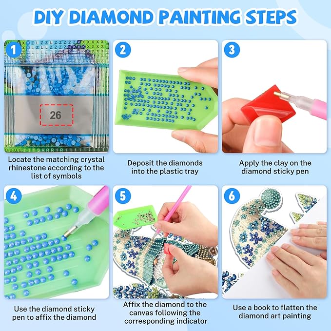 Bowetile Gnome Diamond Art Hanging Kits for Adults, 5D Special Shape Diamond Painting Flowers Pendant Kits, Gem Art Suncatchers Painting Window Ornament for Home Garden Wall Decor