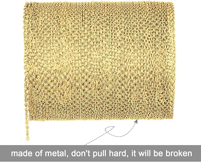 JOVITEC 39.4 Feet 2 mm Gold Chain for Jewelry Making Gold Link Necklace Chains with 30 Pieces Lobster Clasps and 100 Pieces Jump Rings for DIY Jewelry Making Accessories