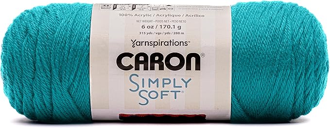 Caron Simply Soft Blue Mint Brites Yarn - 3 Pack of 170g/6oz - Acrylic - 4 Medium (Worsted) - 315 Yards - Knitting/Crochet