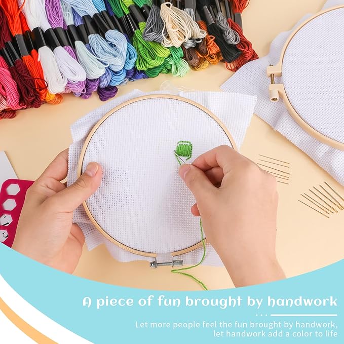 Embroidery Thread,100 Skeins Multicolor Embroidery Floss, Embroidery String for Bracelet Making,Hand Sewing Needle for Embroidery