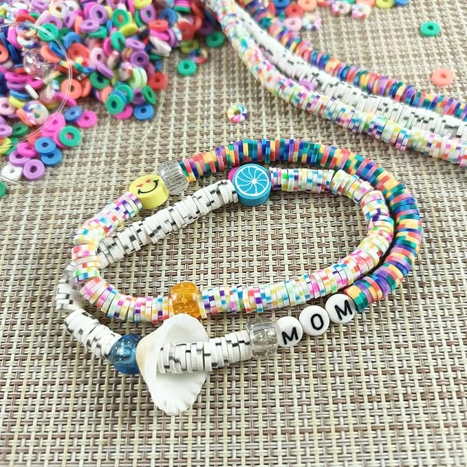 3500 Pcs 6mm Colorful Flat Clay Beads for DIY Polymer Round Handmade Jewelry Making for Necklace Bracelet Earring Pendant and Anklet Craft Making(Mixed2)