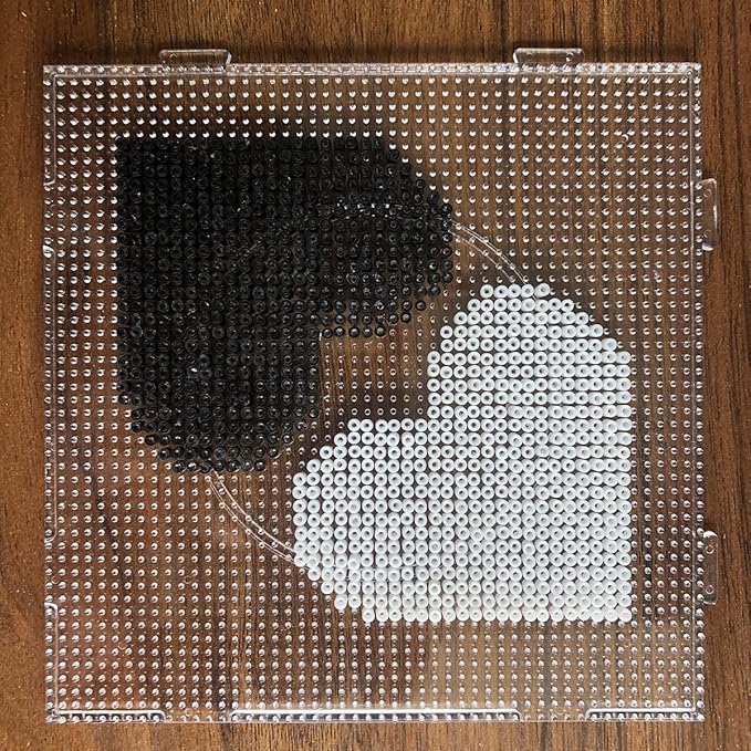 4PCS 2.6MM Fuse Beads Boards Large Square Clear Plastic Pegboards Kits Iron Beads for Aldult DIY Make Craft with 5 Ironing Paper