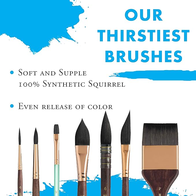 Princeton Artist Brush, Neptune Series 4750, Synthetic Squirrel Watercolor Paint Brush, Script Liner, Size 1