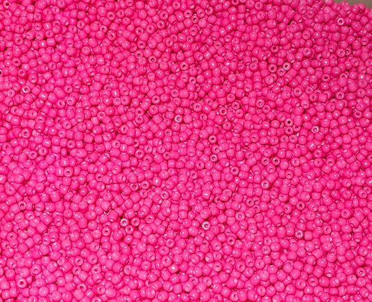 Perlin Glass Seed Beads 4mm 6/0 Round 1100pcs Mini Small Pony Spacer Beads Kit for Jewelry Making Earrings Bracelets Pendants Waist DIY Handmade (Pink Opaque 2)