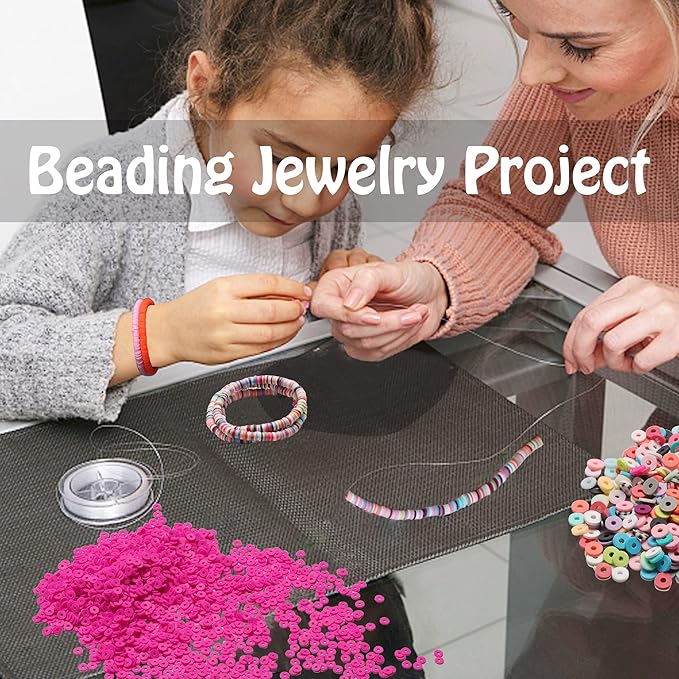 4000 Pcs Clay Beads for Bracelets Making, Polymer Spacer Flat DIY for Jewelry Necklace Earring Making Kit, Preppy Aesthetic Heishi Heshie Thin Disk Beads Assortments Set 4 6 8MM (PK-2-03, 6MM)