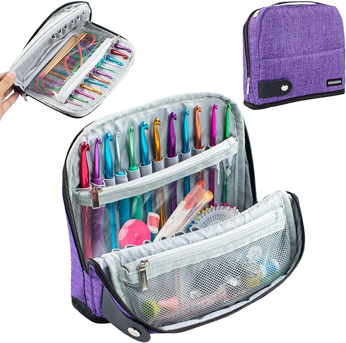Crochet Hook Case - Stand Up Organizer - Unique Design - Knitting & Crochet Supplies Holder