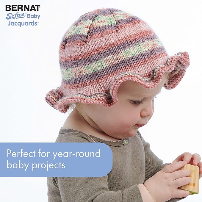 Bernat Softee Baby Jacquards River Ripples Yarn - 3 Pack of 4.2oz/120g - Acrylic - #3 DK (Light) - 287 Yards - Knitting & Crochet