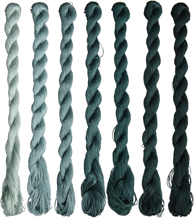 Natural 100% Silk Thread, Handmade Embroidery Thread Silk Floss 7 Colors 110m Each (47)