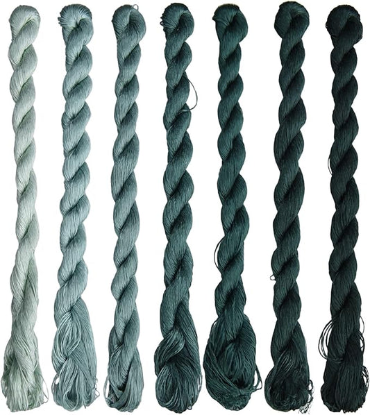 Natural 100% Silk Thread, Handmade Embroidery Thread Silk Floss 7 Colors 110m Each (47)