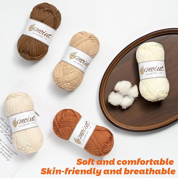 15 Pack 100% Milk Cotton Yarn for Crocheting, 750g/1968.5yd Baby Yarn for Crocheting Soft, Fuzzy 5 Ply Cotton Crochet Amigurumi Yarn for Puzzle/Clothes&Crafts(Set C)