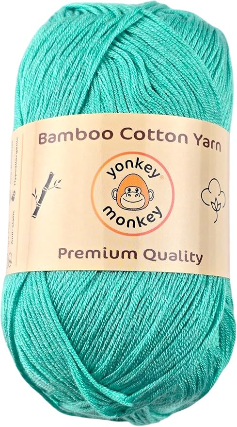 10-Pack of Yonkey Monkey 500 Grams Yarn - 70% Rayon derived from Bamboo, 30% Cotton - Imported - Light Green 9071