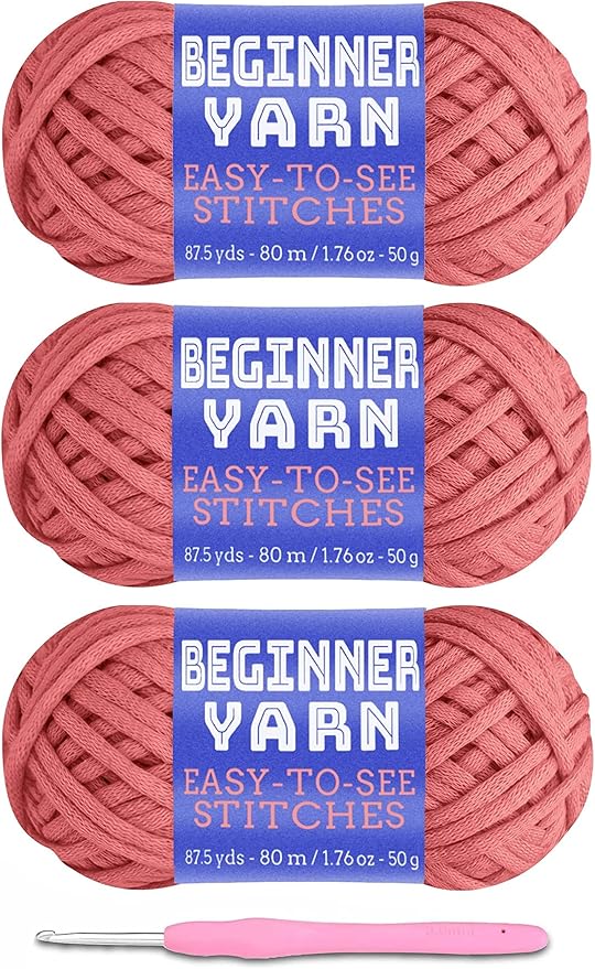 3x50g Beginners Dusty Rose Yarn, 260 Yards Dusty Rose Yarn for Crocheting Knitting, Easy-to-See Stitches, Worsted Medium #4, Chunky Thick Cotton Nylon Blend Yarn Yarn for Crocheting
