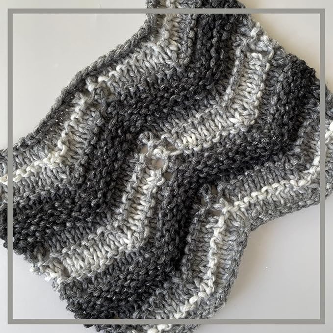 Ombré-Encore Chunky Ombre Yarn for Crocheting, 3 Balls, 507Yds/420G, Free Patterns - Multi Colored Bulky 5 Weight Yarn for Knitting - Black Snowstorm