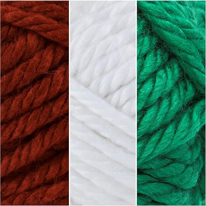 Lion Brand Yarn, Hometown Super Bulky Yarn, Classic Christmas Pack, 12 Skeins