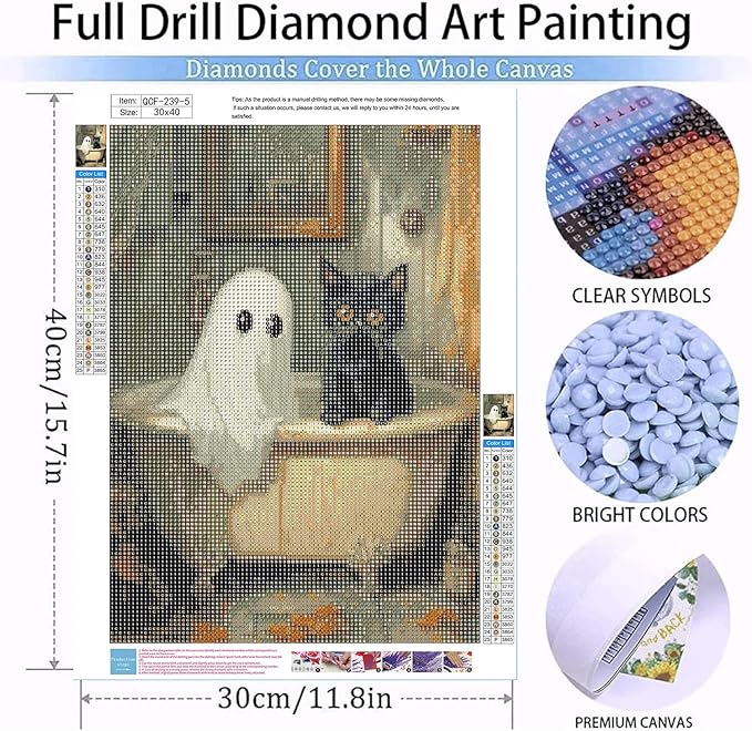 EIBEILI Diamond Art Kits for Adults, 9-Pack Ghost Diamond Painting Kits for Beginner Round 5D Full Drill Diamond Dots Crafts for Home Wall Decor Gifts 12x16 Inch