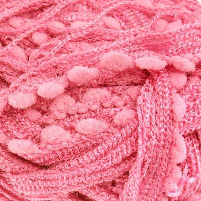 JubileeYarn Fishnet Pom Pom Yarn - 50g Mini Bonbons - Watermelon - 6 Skeins