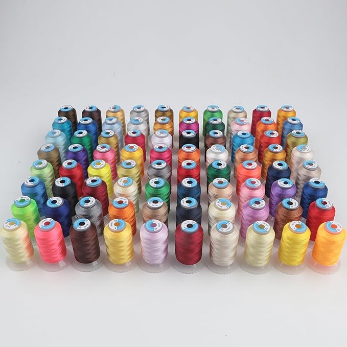 80 Colors High Tenacity Polyester Embroidery Machine Thread 40WT(120D/2) 500M Per Spool for Commercial and Domestic Embroidery Machine (80 Colors*500M)