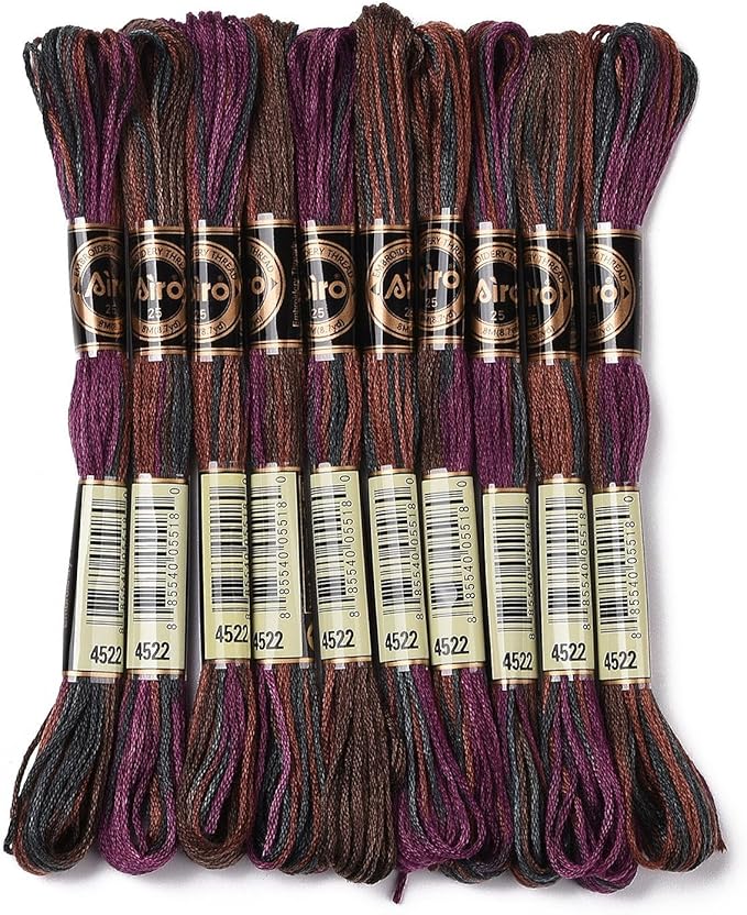 FASHEWELRY 10 Skeins Embroidery Floss Thread 0.5mm Dyed Cross Stitch Floss 6-Ply Friendship Bracelet String for Jewelry Making Bracelets Sewing Knitting Stitching Craft DIY (Deep Magenta)
