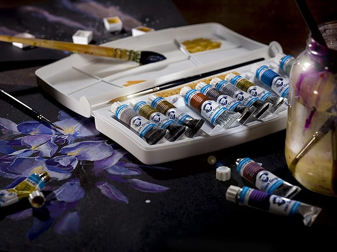 Van Gogh Watercolor Paint Set, Plastic Pocketbox, 12x10ml Specialty Metallic & Interference Colors Selection
