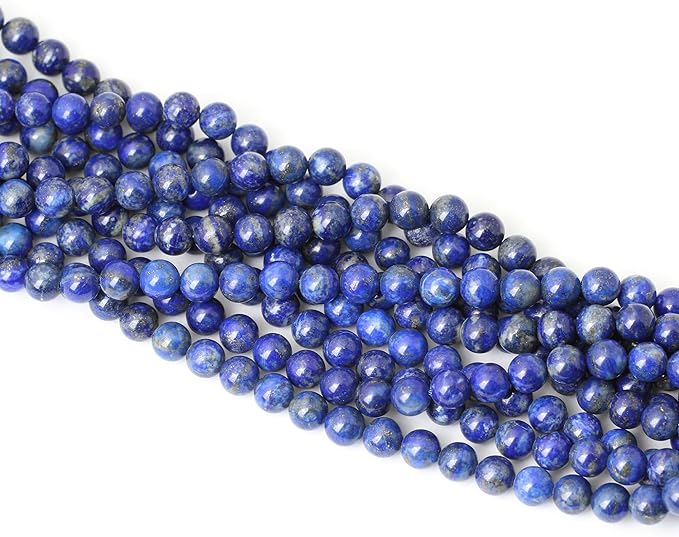 cheavian 45pcs 8mm natural lapis lazuli gemstone round loose beads for jewelry making diy findings 1 strand 15"