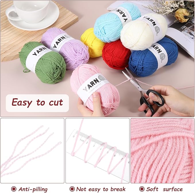 3Pcs Pink Acrylic Yarn 400 Yard 4 Ply Soft Crochet Yarns Sport Weight Yarn,[for DIY Crocheting Knitting Craft Blankets Hats]-150g