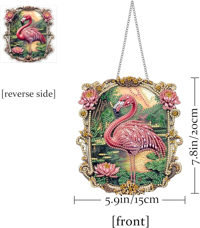 Pavemlo Hanging Diamond Art Kits for Adults Bird – 8x8 Inch Double-Sided Acrylic Board DIY Crystal Diamond Suncatcher Pendant, Sparkling Home Wall or Window Decoration Handmade Gift