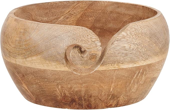 Mothers Day Gifts for Women Wooden Yarn Bowl Knitting Bowl Large Crochet Yarn Holder Handmade Crocheting Accessories and Supplies Organizer 7 x 3 Retirement Birthday Gift For Knitters