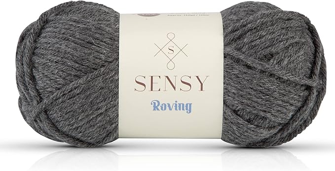 Sensy Roving Yarn, 3.5 oz, 132 Yards, Gauge 5 Bulky (Dark Gray Heather)