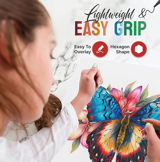 Black Widow Coloring Pencils for Adults – 24 Wax Soft Core Colored Pencils for Adult Coloring Books – Vibrant Color Pencil Set (Spider Set)