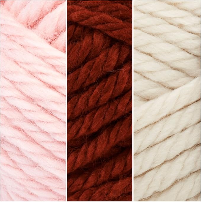 Lion Brand Yarn, Hometown Super Bulky Yarn, Valentine Pack, 15 Skeins