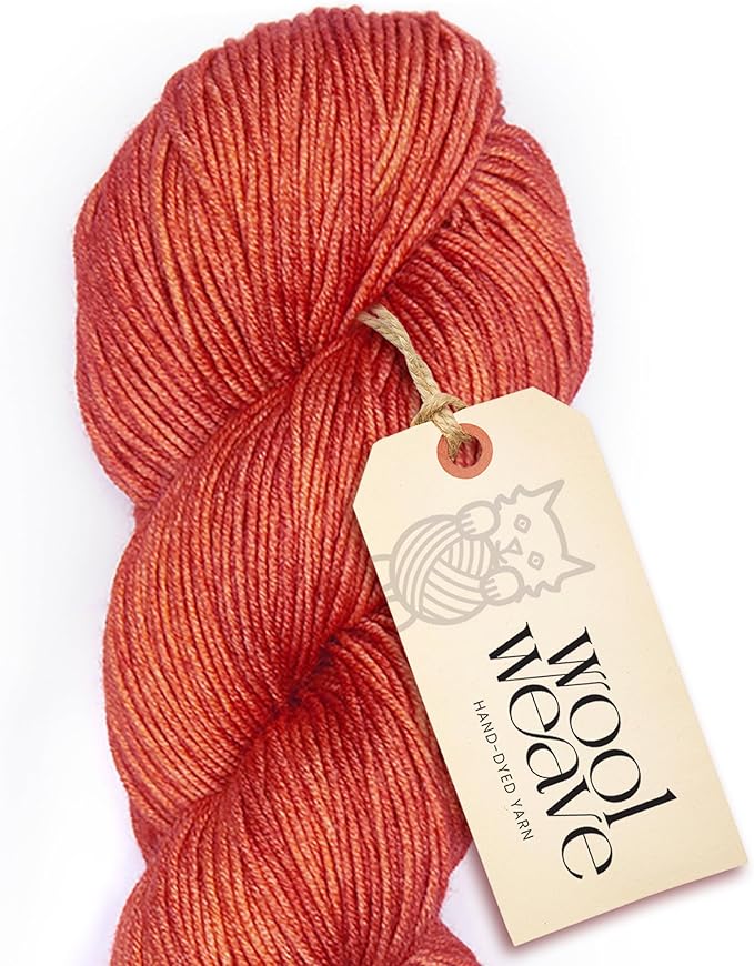 Superwash Merino Wool Yarn for Knitting & Crocheting - Premium Hand Dyed, 100gr, 240 Yards Dk Weight - Luxurious, Soft & Durable Orange Yarn