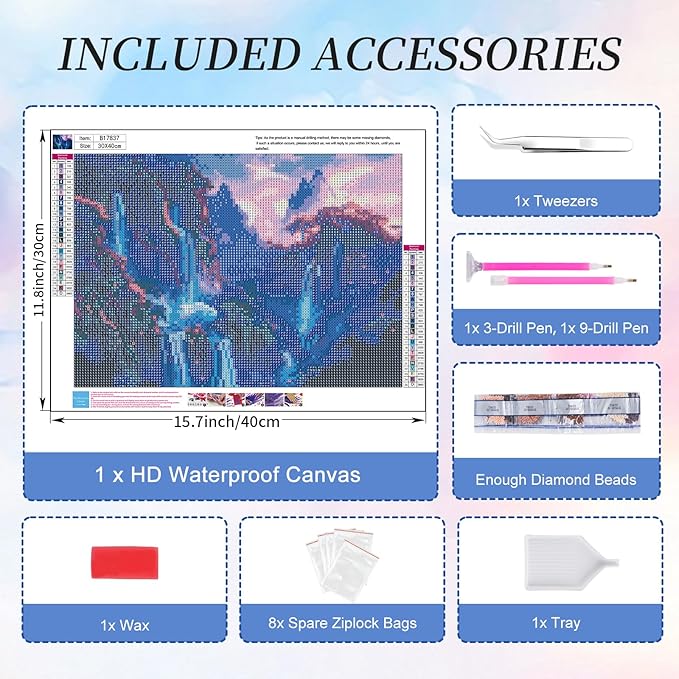 Camocin Diamond Art Kits for Adults Waterfall, 5D Landscape Diamond Painting Kits for Adults Beginners, DIY Waterfall Full Round Dots Drill Gem Art Kit for Home Wall Decor 12 x 16 Inch