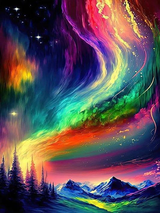 ijbnhd Diamond Art Kits for Adults,5D Aurora Diamond Painting Kits for Adults Beginners, DIY Full Round Drill Aurora Gem Arts Craft for Home Wall Decor 12 X 16Inch