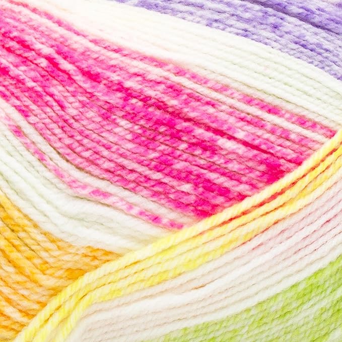 Lion Brand Yarn, Ice Cream Baby Yarn for Knitting, Crochet, and Crafts, Passion Fruit, 3 Pack, DK Weight Colorful Acrylic Fiber for Baby Blankets, Hats, and Sweaters