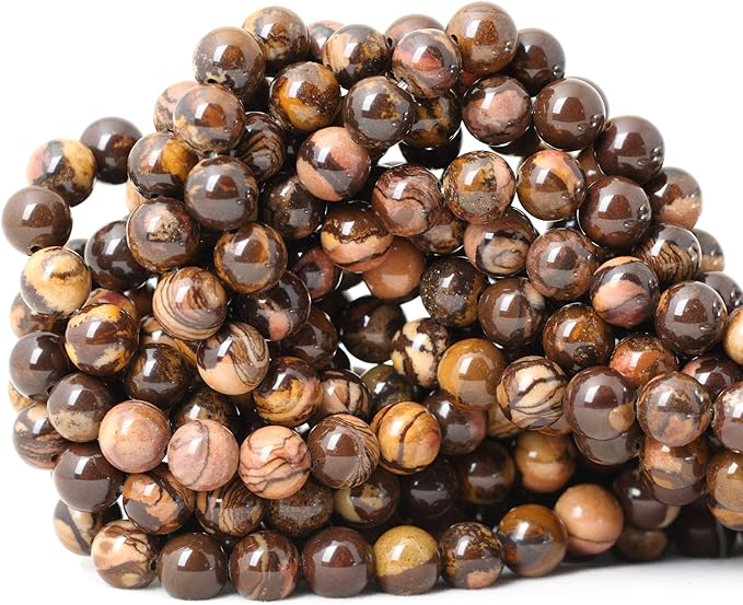 cheavian 45pcs 8mm natural africa picture jasper gemstone round loose beads for diy bracelet necklace earrings jewelry making 1 string 15 inches