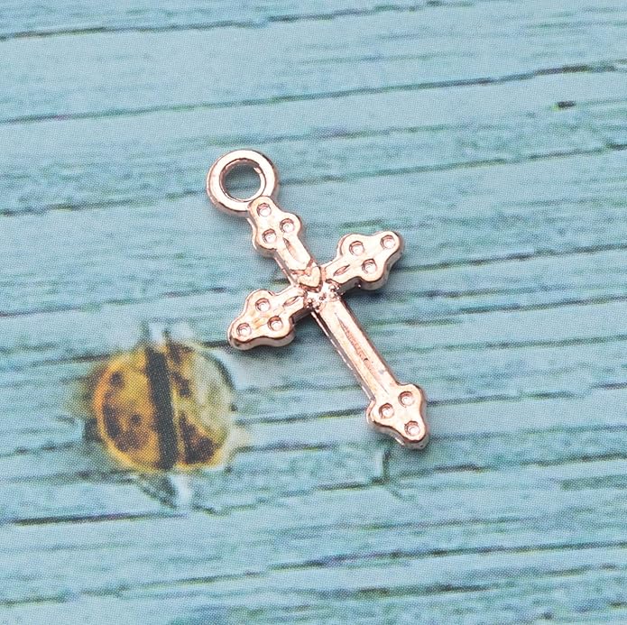 50 Pcs Vintage Crucifix Pendants Beading Charms with Hole Metal Religious Antique Silver Gold Bulk Cross for Jewelry Making Kit DIY Bracelet Necklace Earring Keychain Accessories Supplies