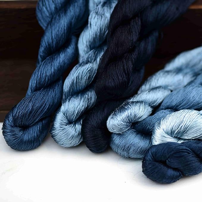 Natural Silk Thread for Hand Embroidery, Premium Handmade Embroidery Silk Floss, 8 Assorted Colors, 110m Each, Perfect for Cross Stitch & Needlework Projects（13）