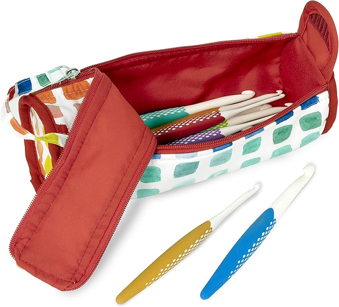Prym Crochet Hook Roll & Organizer, Rainbow Specks