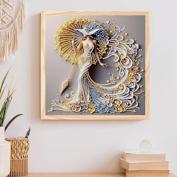 AiYuanzsh 5D Special Shaped Diamond Painting Kit - Charming Goddess Design, Unique Crystal Rhinestone Diamond Art Set for Beginners and Adults, Perfect for Home Wall Decor and Holiday Gifts