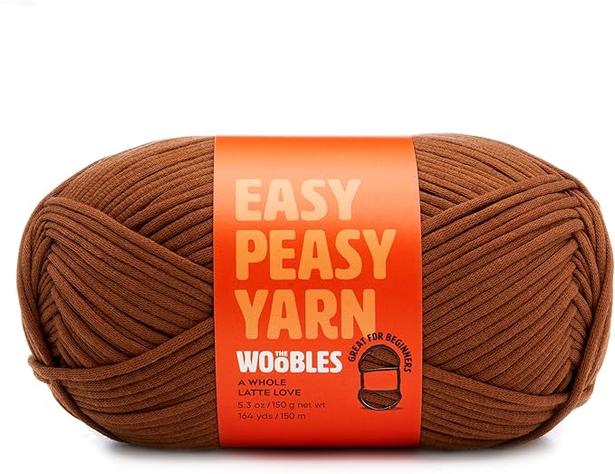 Woobles Easy Peasy Yarn for Beginners - Crochet & Knitting Yarn - Medium #4 Worsted - Cotton-Nylon Blend