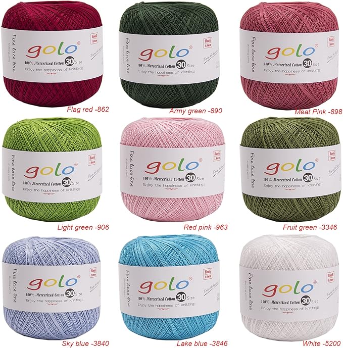 golo Crochet Thread Crochet Yarn for Hand Knitting Sky Blue Yarn 3840