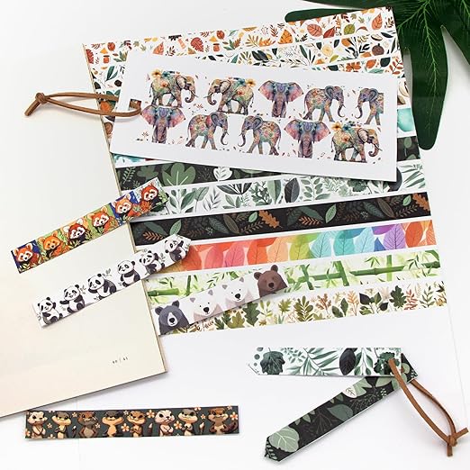 wapetashi cute washi tape set, 38 rolls animals washi tapes for journaling supplies, 25mm & 15mm wide kawaii tape for scrapbooking, planners, diy crafts, gift for kids