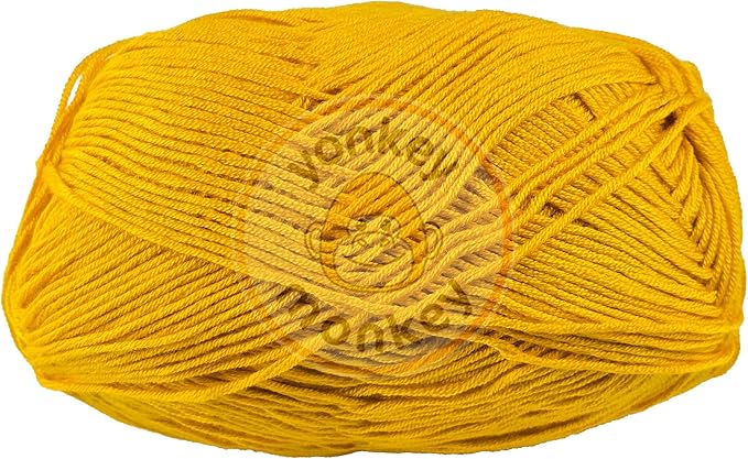10-Pack of Yonkey Monkey 500 Grams Yarn - 70% Rayon derived from Bamboo, 30% Cotton - Imported (Turmeric)